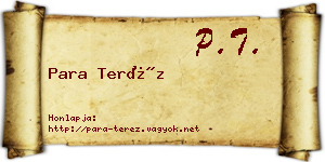 Para Teréz névjegykártya